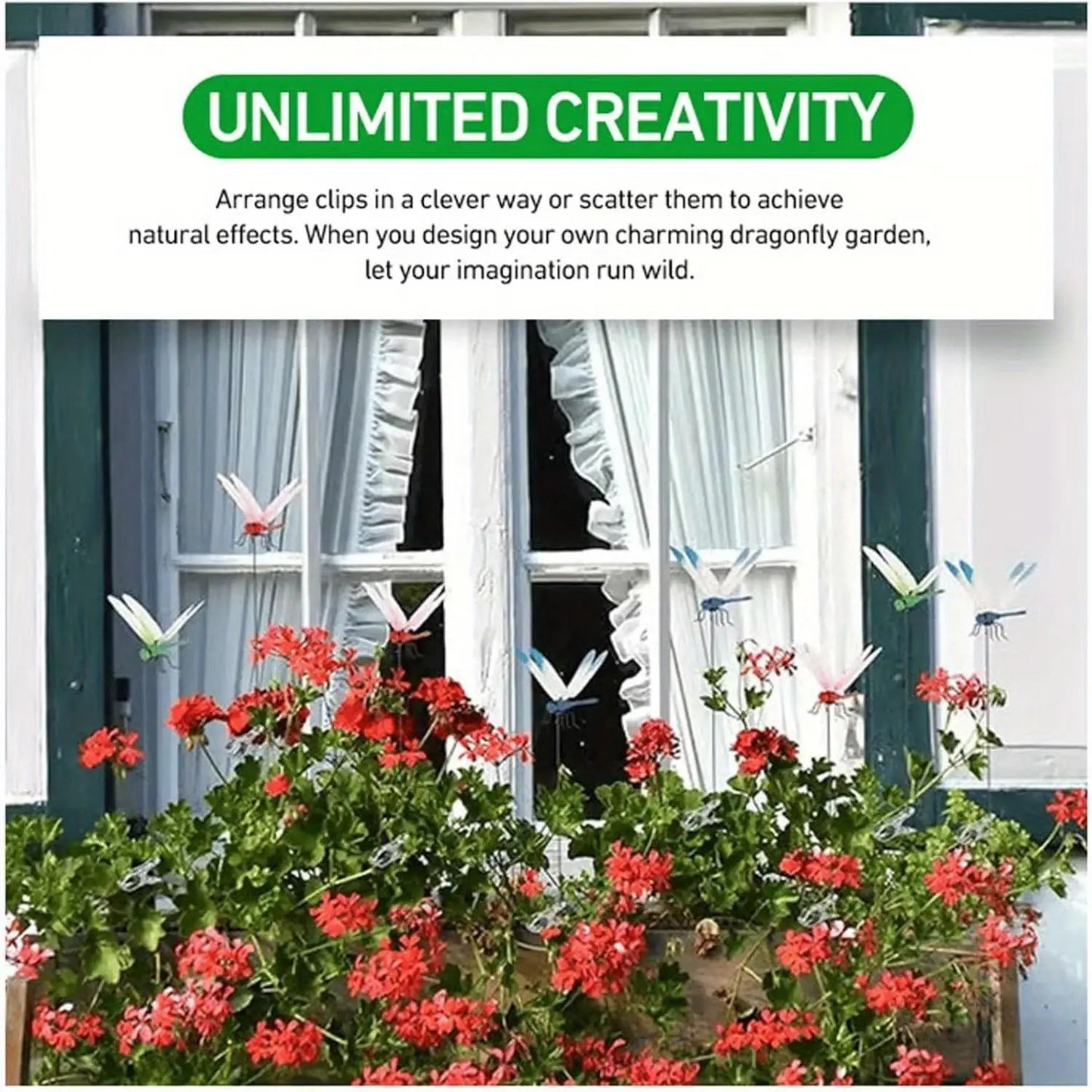 12 Pcs 3D Realistic Dragonfly Clips for Outdoor & Indoor Decor - Multi-color Set